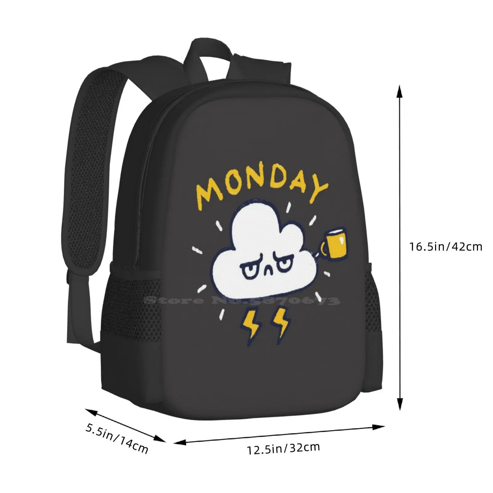 Another Monday Pattern Design Bag Student'S Backpack Coffee Shop Cup Of Coffee I Want Coffee Quarantine Social Distancing Funny