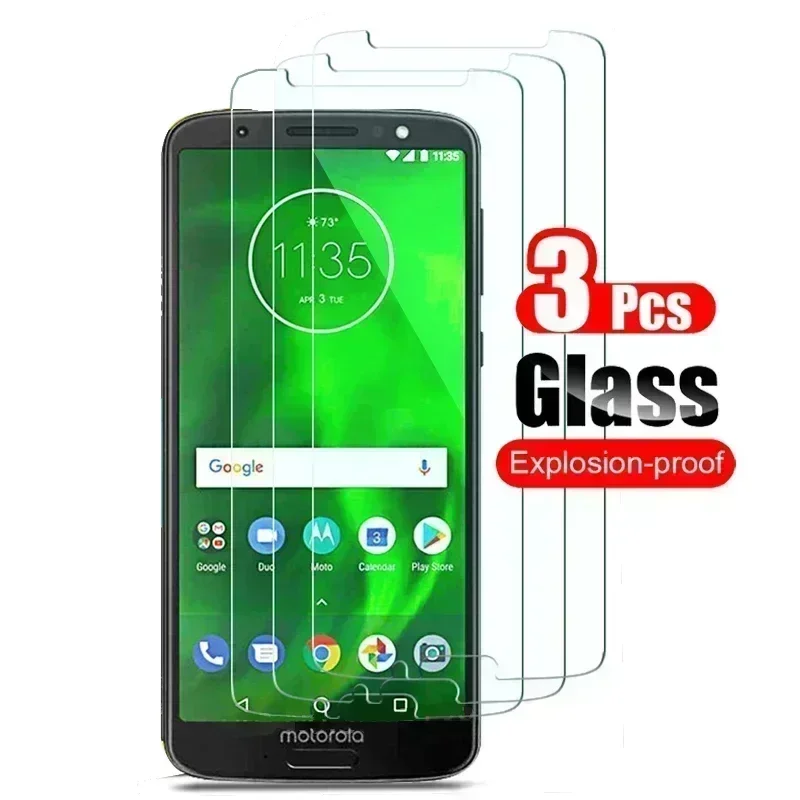3 buah kaca Tempered untuk Motorola Moto G6 Plus pelindung layar kaca kuat pelindung untuk Motorola Moto G6 Plus Play