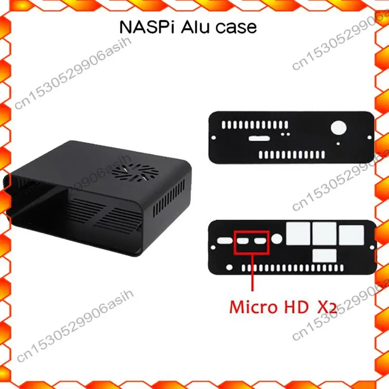 -AT52 Naspi Kit + حافظة معدنية + لوحة توسيع X823 + لوحة X-C1 + مروحة PWM لخادم تخزين القرص الصلب SATA HDD/SSD