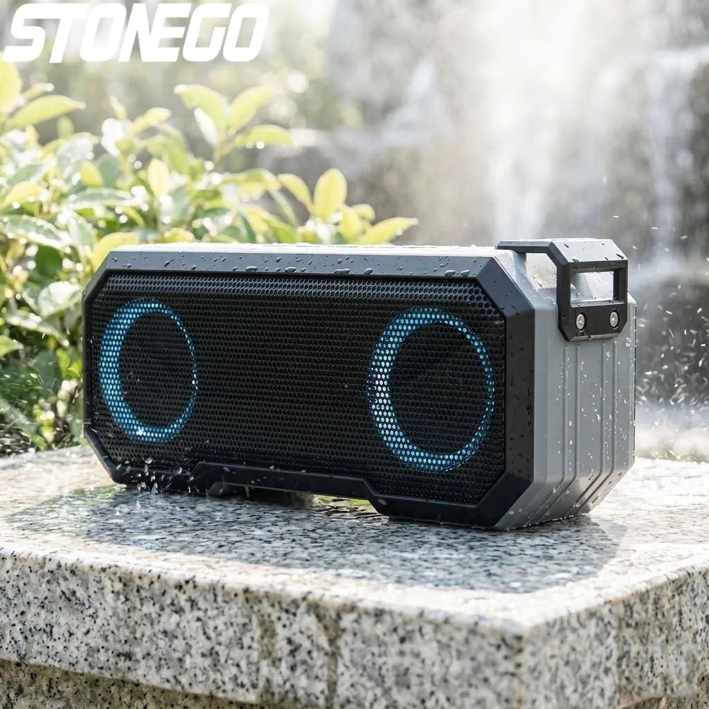 Wireless Portable TWS Stereo Speaker Bluetooth Bass IPX7 Waterproof 12H Playtime FM Radio Flashlight