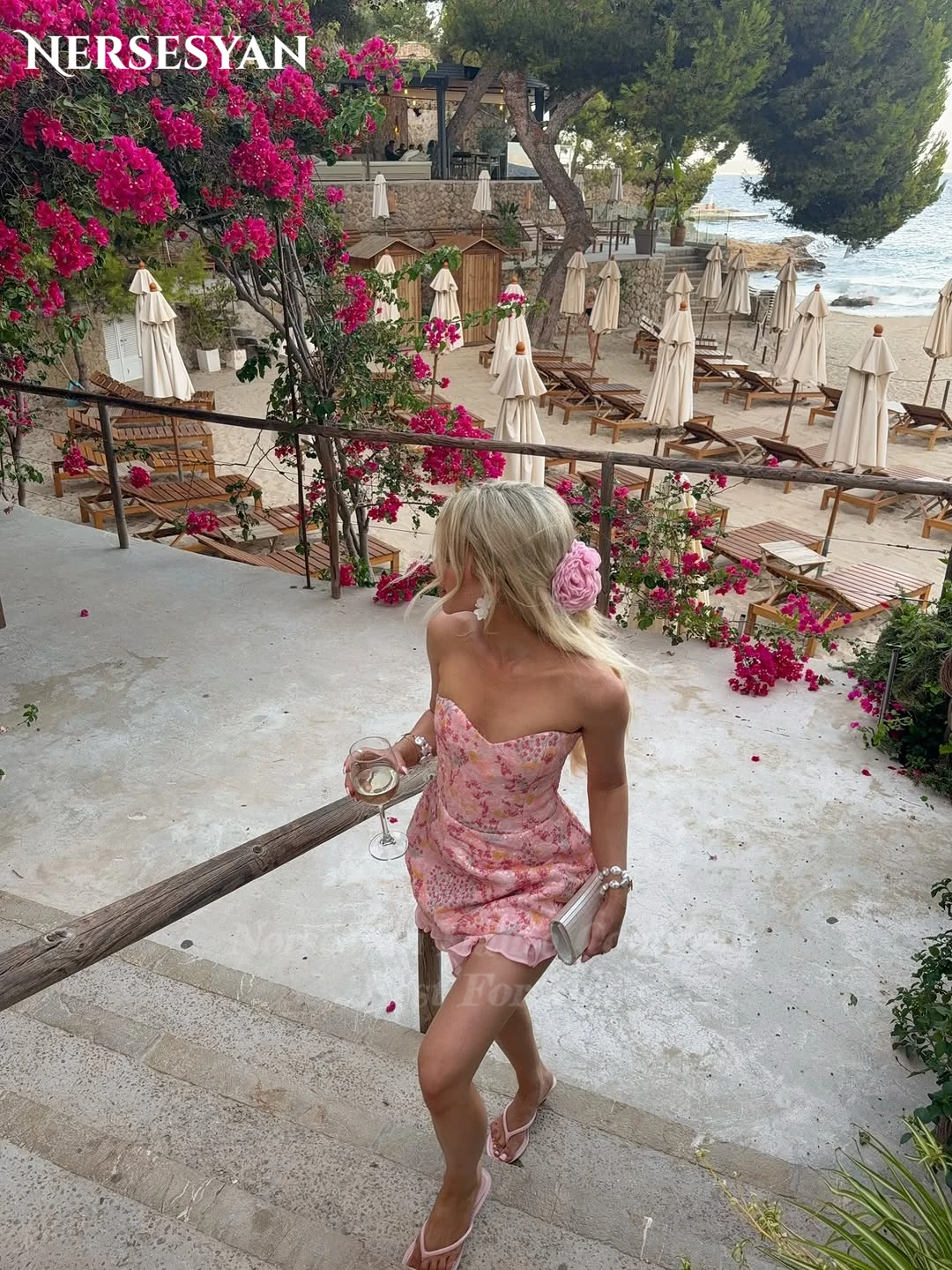 Nersesyan robes de bal à paillettes colorées paillettes épaules dénudées Mini robe de retour volants robes de soirée de Cocktail 2025 personnalisé