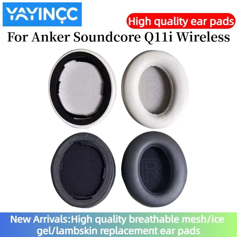 

YAYINCC 1 Pair Replacement memory foam Ear Pads With buckle Pillow Cushion Cover For Anker Soundcore Q11i Wireless Headset