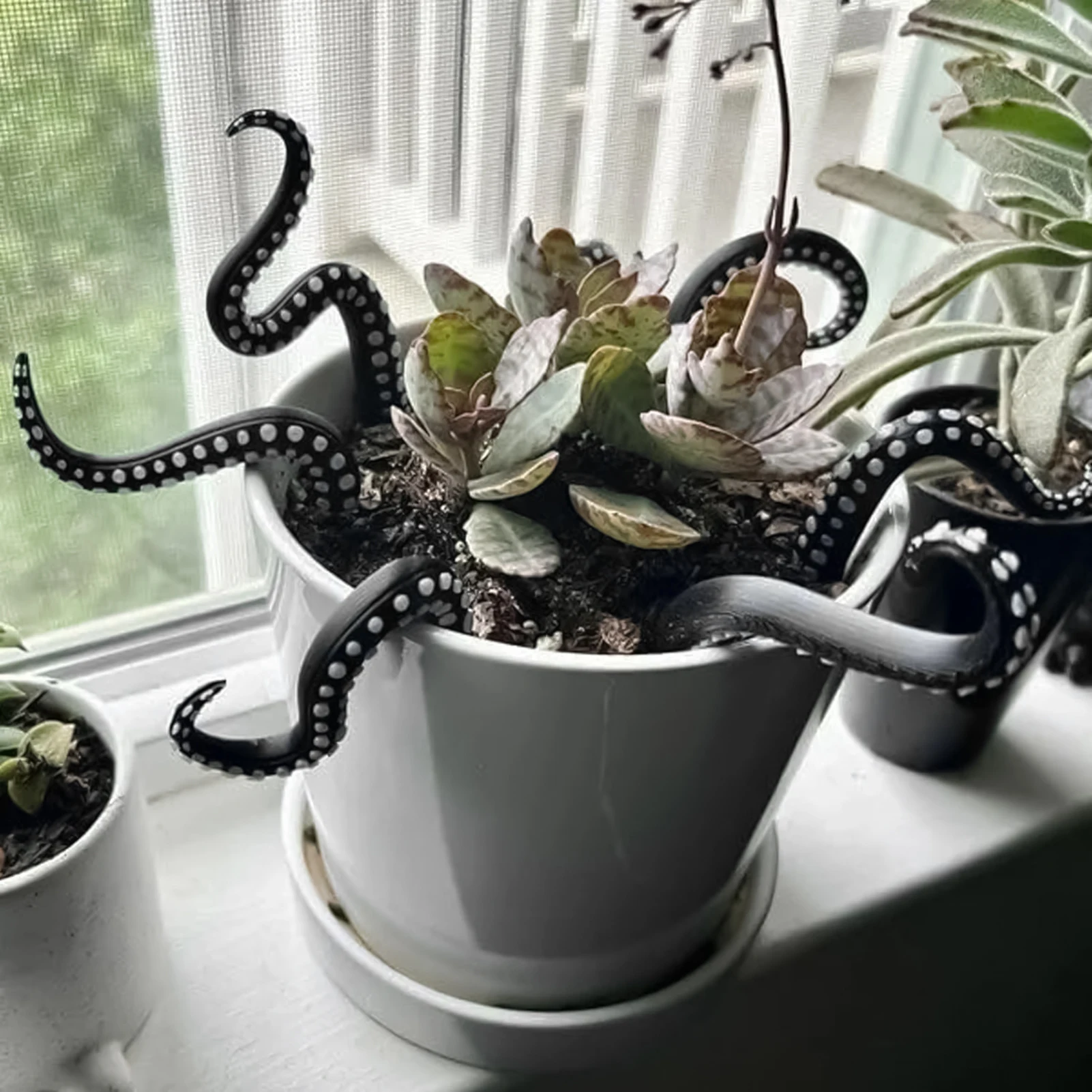 Octopus Tentacles Flowerpot Decoration Resin Sea Monster Octopus Tentacle Stake Set Miniature Garden Figurine Flower Pot Decor