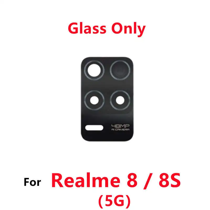 For Realme 8 5G 8S 5G Rear Back Camera Glass Lens With Cover Frame Holder Replacement Parts Realme8 Realme8S