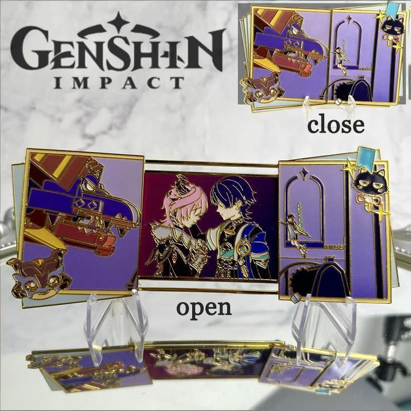 Game Genshin Impact Durin Wanderer Balladeer Cosplay Brooch Adult Unisex Alloy Badge Lapel Pins Bag Ornament Accessories Props