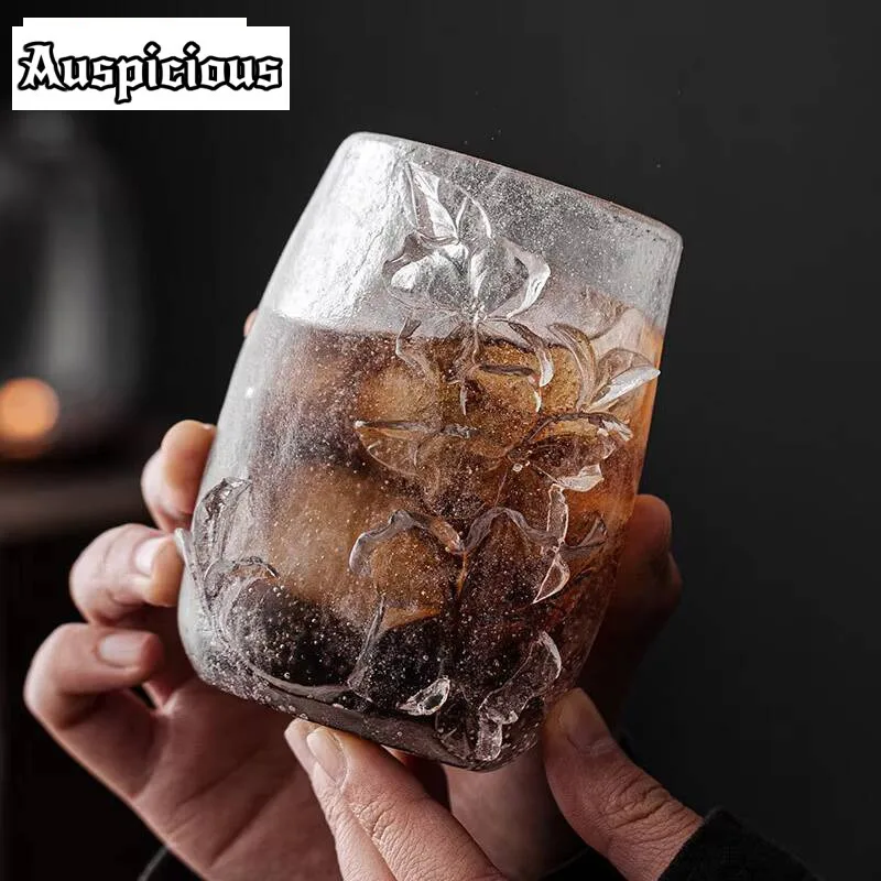 250ml High End Glass Frozen Roasted Tea Cup Flower Research Master Cup Women's Personal Mug Large Coffee Mug Chazhan Gift Box