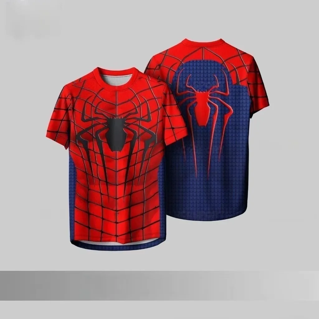 2026 Eltern-Kind Spider Hero Grafik-Jersey, Rot-Blau-Gold 3D-gedrucktes Kurzarm-T-Shirt, Polyester Familien-Matching-Oberteile – Detail 5