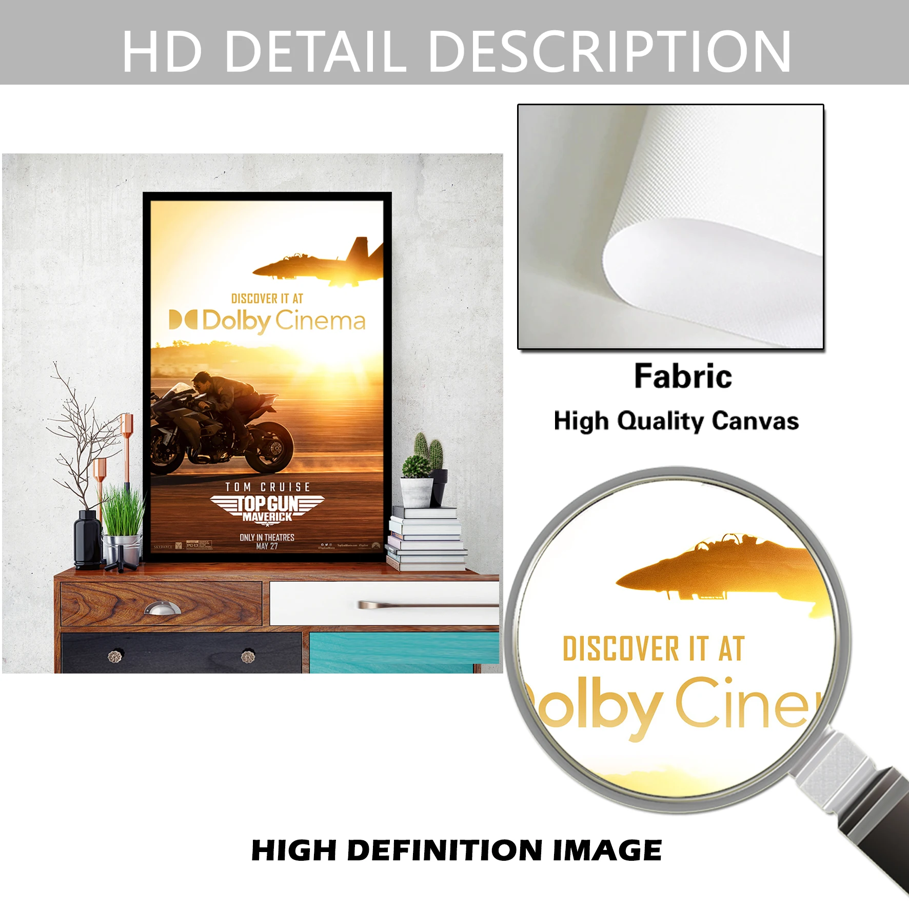 ملصق قماش الفيلم لديكور المنزل، توم كروز HD جدار الفن، اللوحة الزخرفية، حجم مخصص، مافريك، توب غان، 2022