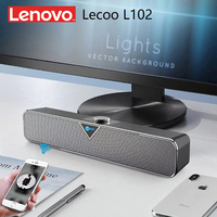 Original Lenovo Lecoo L102 TV Sound Bar 3.5mm Aux Desktop Stereo Speaker Wired Home Surround For PC Theater TV Music Loudspeaker