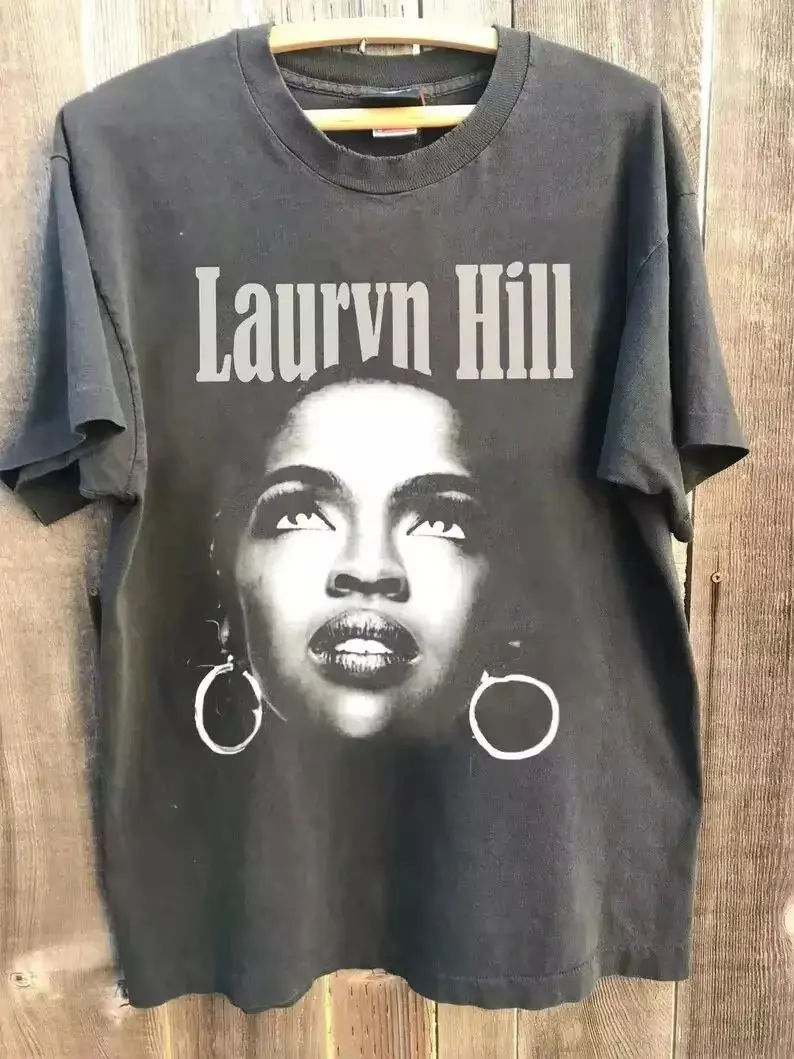 Camisetas Rock Hip Pop Y2K Vintage, Camiseta de Lauren Hill con Diseño de Álbum de los 90, Estilo Retro, Tops Casuales Holgados, Ropa Urbana Unisex