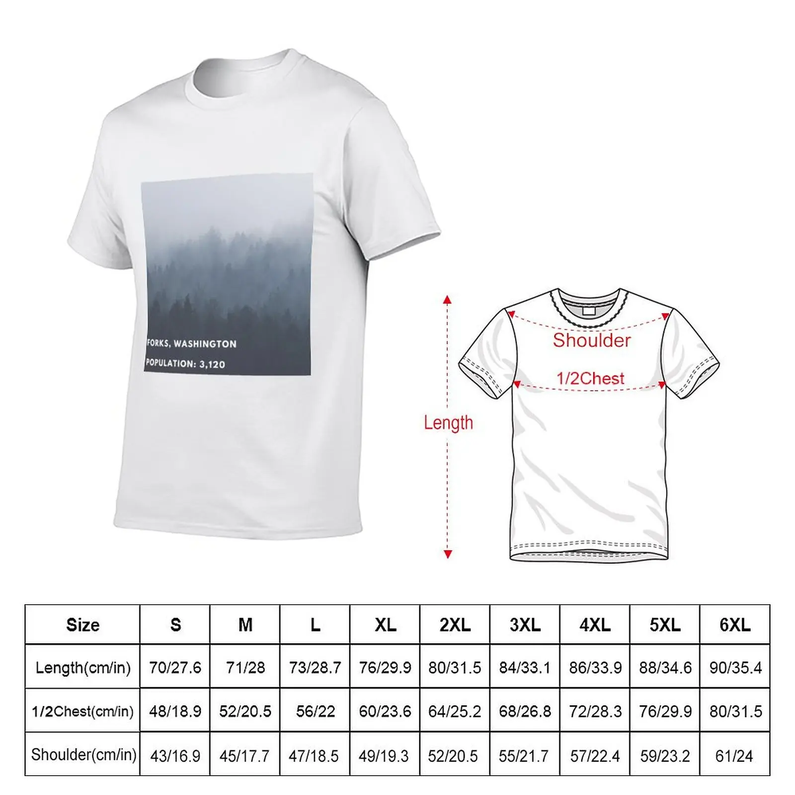 Forks Washington Twilight Design T-Shirt Breathable Workout Short Sleeve Top