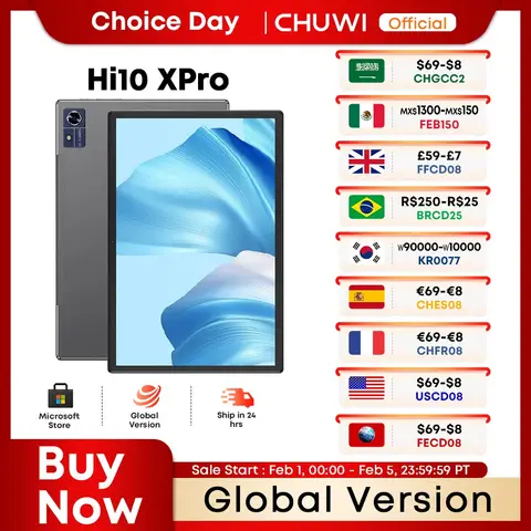 CHUWI 안드로이드 13 태블릿 PC, Hi10 X Pro, 10.1 인치, 800*1280 IPS 스크린, Unisoc T606, 4GB RAM, 128GB ROM, 2.4G, 5G 와이파이, 7000mAh