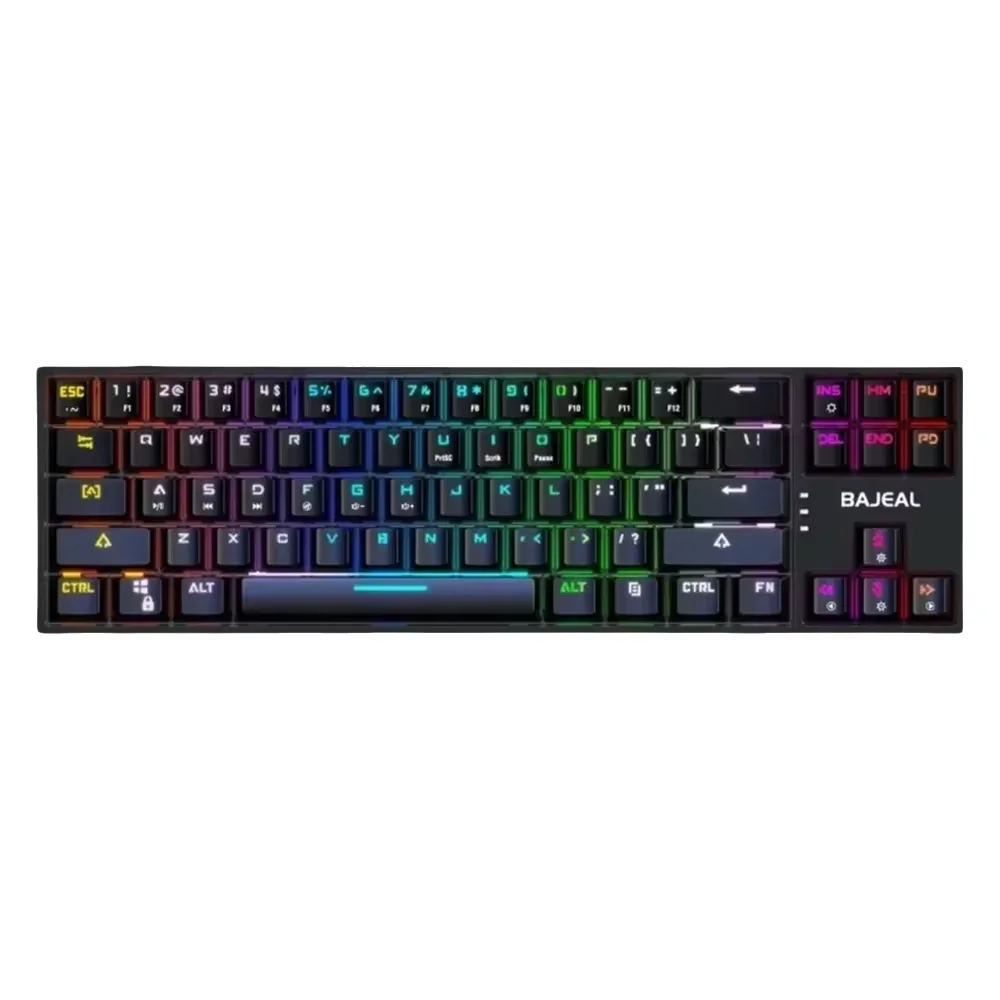 BAJEAL K71 Mechanical Keyboard with Type-C Key Line Separation Blue Switch Portable Gaming Plug-in Shaft