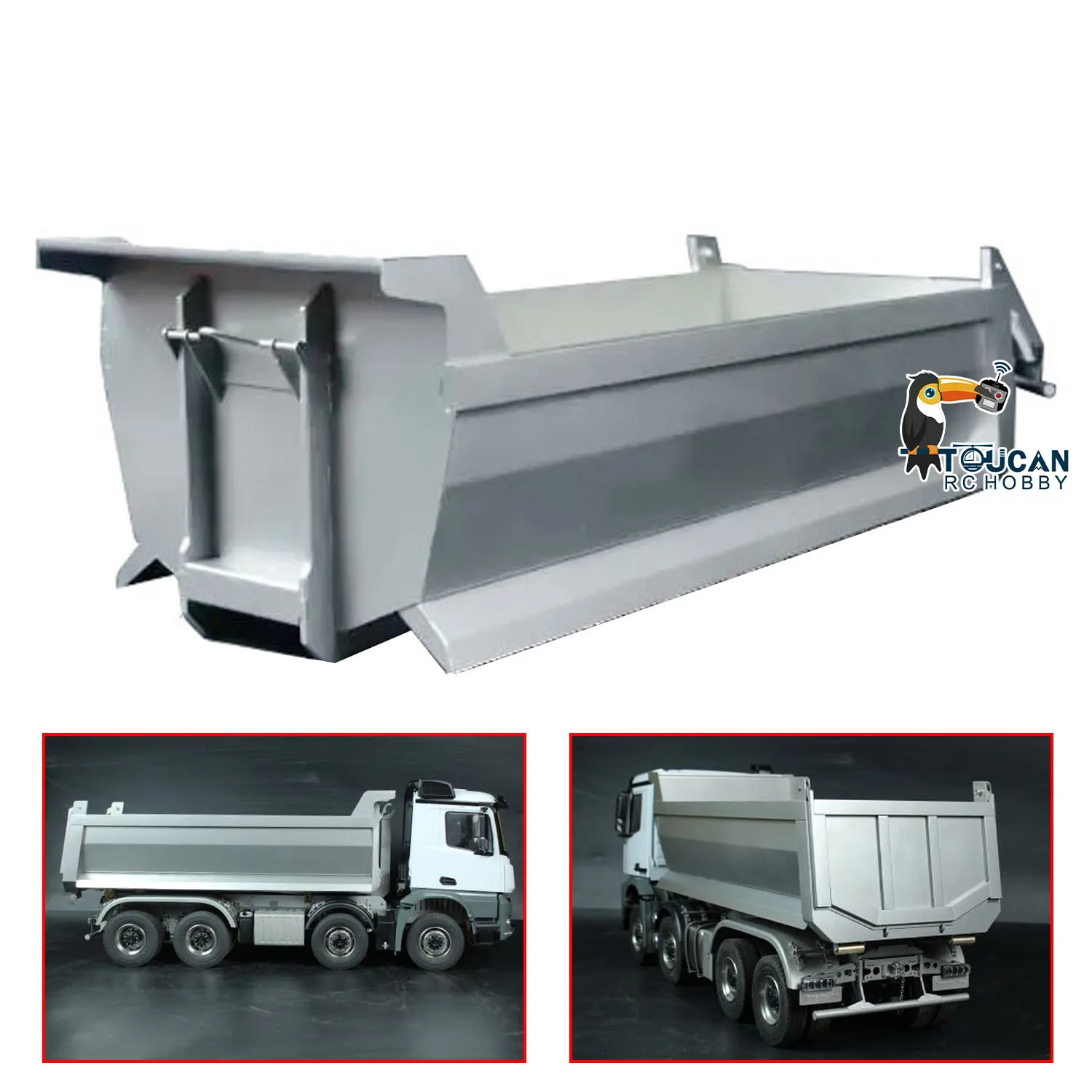 1/14 metalowe wiadro RC/drewniane niepomalowane części zamienne do zabawki 10x10 RC hydrauliczne pełne wywrotek 8x8 do samochodu DIY Model TH23577