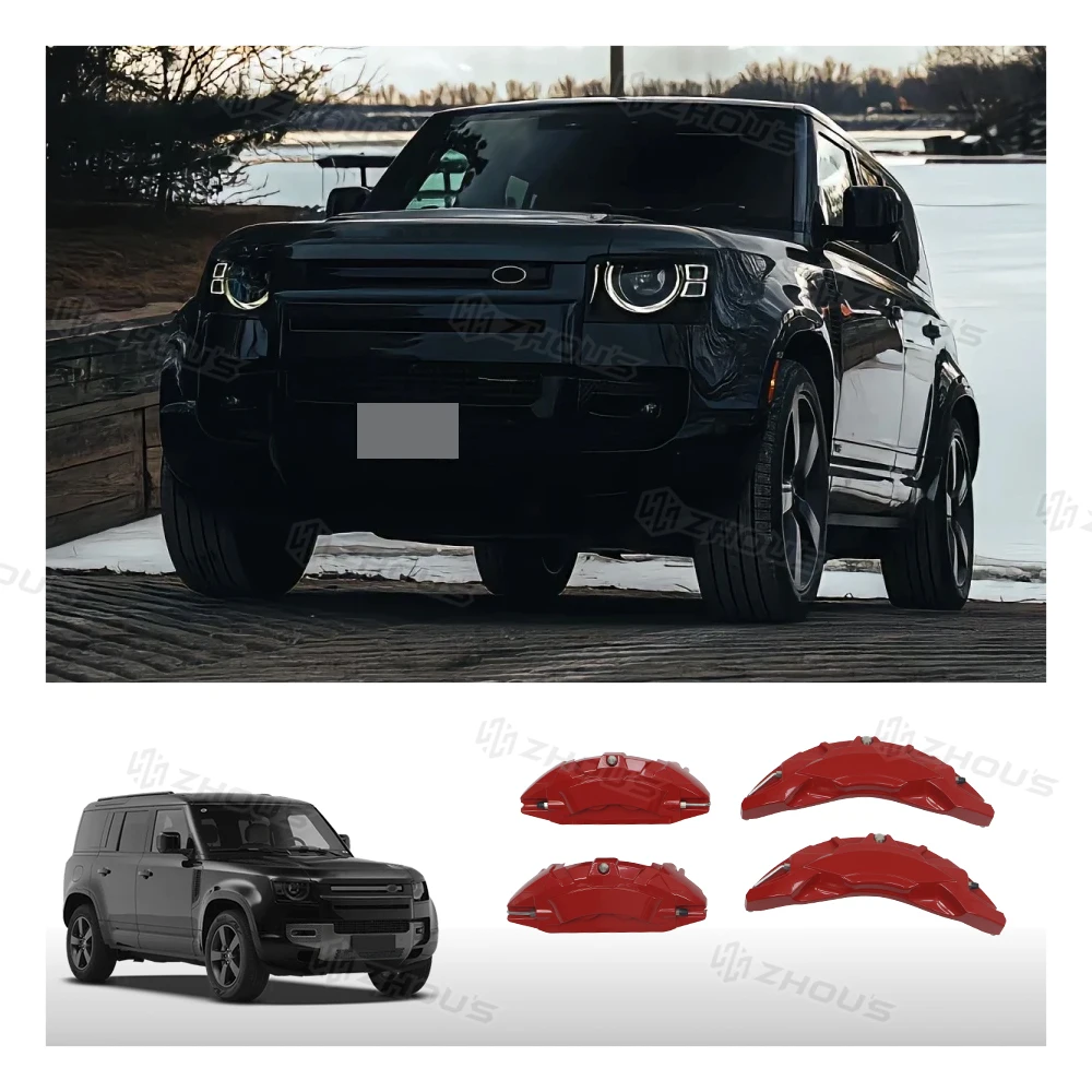 Zhous Design Front Car Exterior Accessories Red Rear Brake Disc Caliper Covers for Land Rover New Defender 110