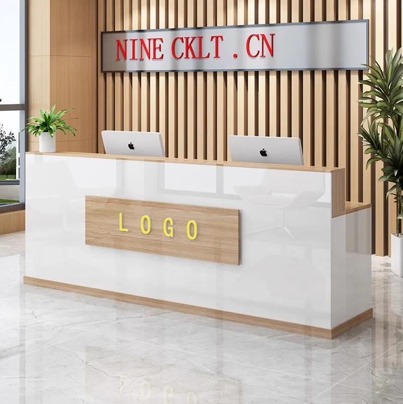 Modern minimalist painted wooden cash register office bar counter reception colored front desk