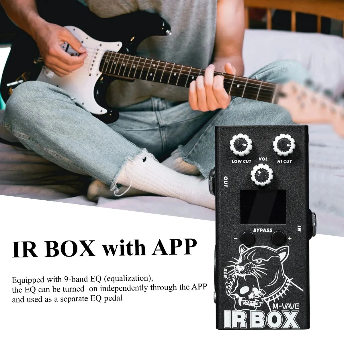 M-VAVE IR BOX Guitar Effect Pedal, IR Loader Cabinet Simulator, Speaker Cabinet Simulation, APP Control, Built-in 9-Band EQ, Low Cut Hi Cut, XLR DI Output
