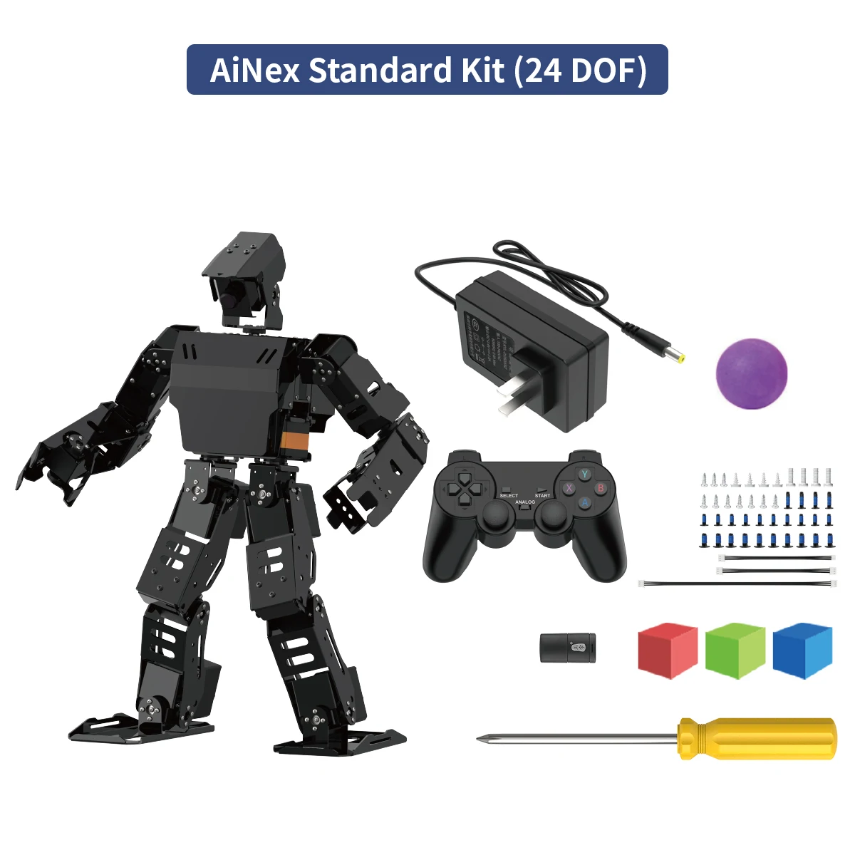 AiNex ROS Education AI Vision Robot humanoide alimentado por Raspberry Pi 4B Kit de enseñanza de aprendizaje de algoritmo cinemático inverso bípido