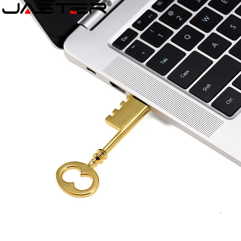 JASTER creativo chiave d'oro USB 2.0 chiavetta USB Flash Drive pendrive 4 GB 8 GB 16 GB 32 GB 64 GB memoria stick regali