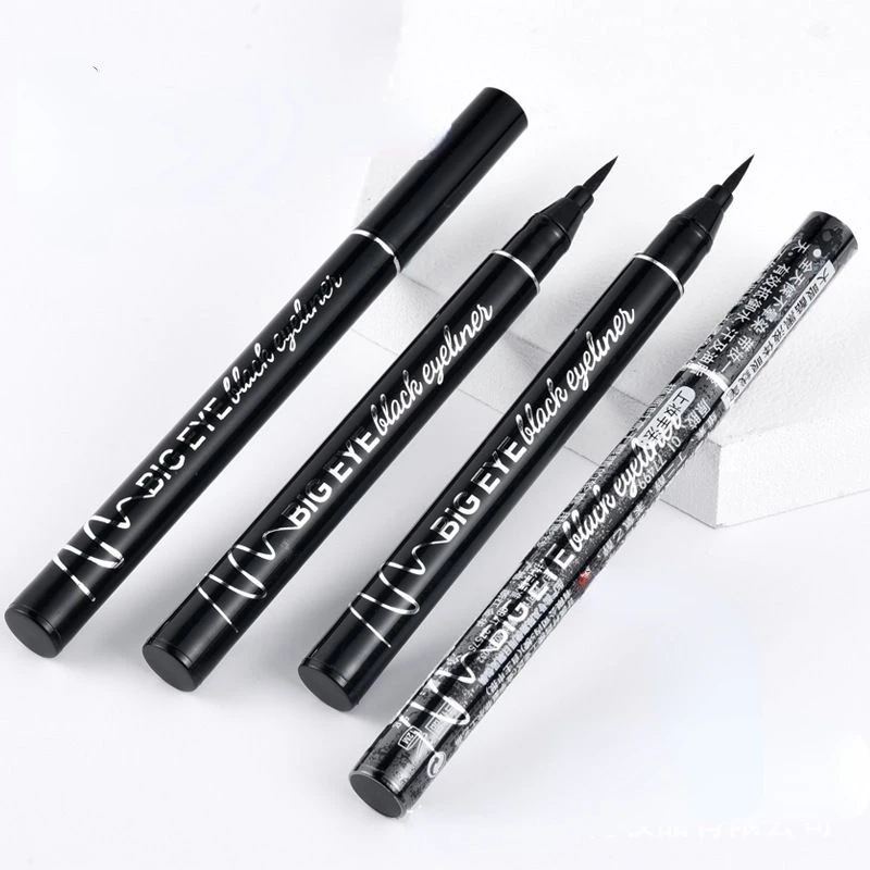 Stylo Eyeliner Noir Liquide Imperméable à vaccage Rapide, Crayon Eye Liner, Tête en Éponge, Maquillage pour Femme, Cosmétiques Pas Cher, 3Pcs