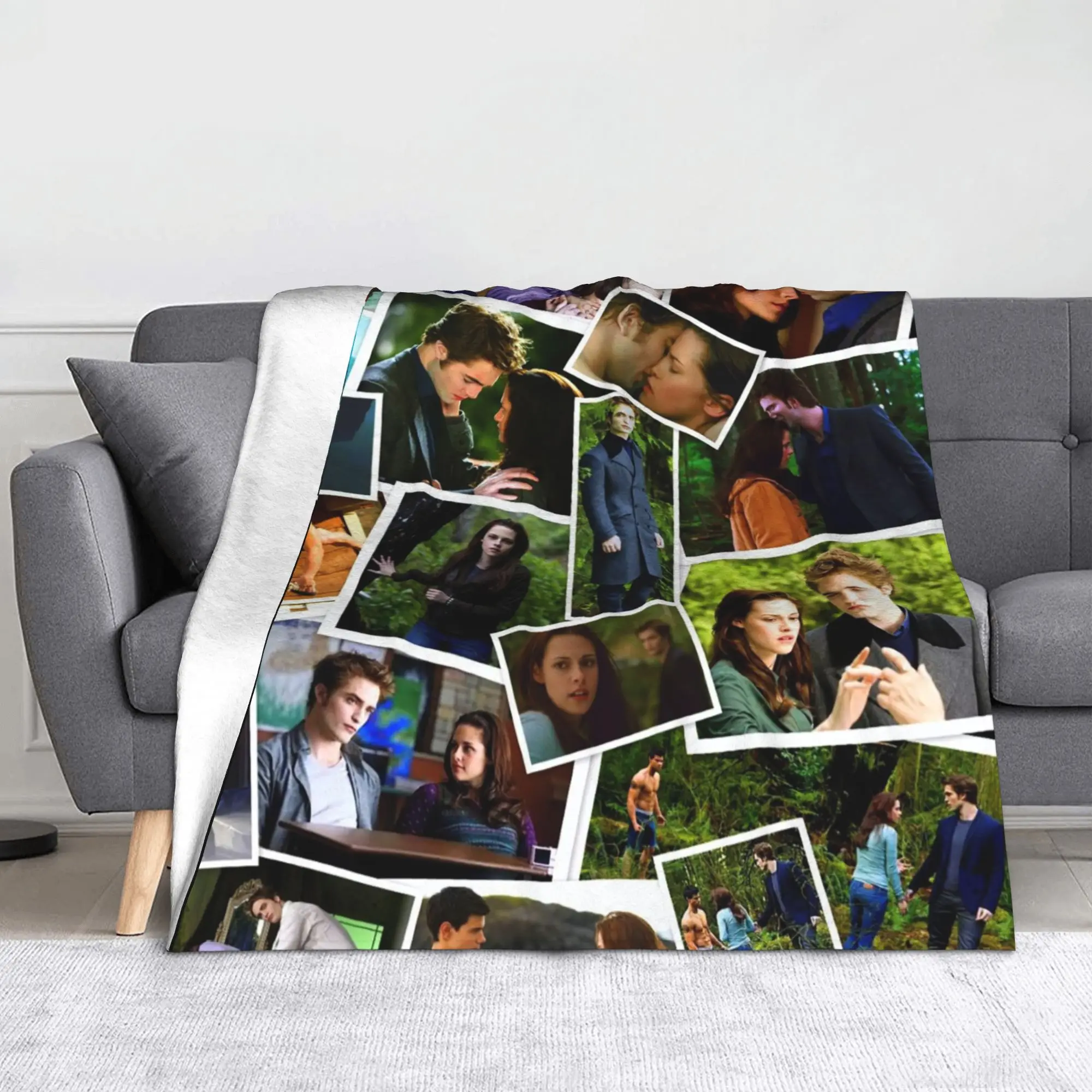 The Twilight Saga Edward Bella Jacob Black Blankets Movie Flannel Throw Blankets Summer Air Conditioning Decor Warm Bedspread