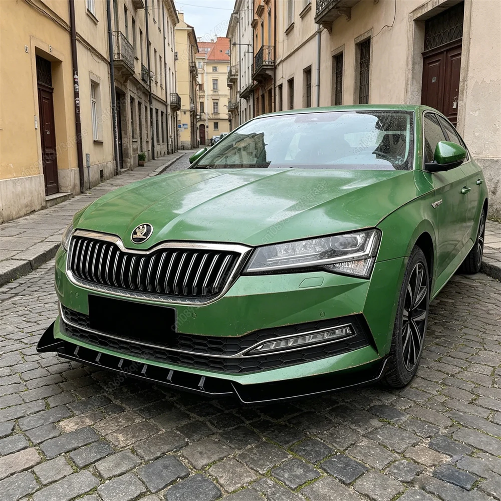 

3Pcs For Skoda Superb B8.5 TSI TDI 2019-2024 Front Bumper Splitter Lip Spoiler Car Diffuser Bodykits Cover Guard Protector Kits