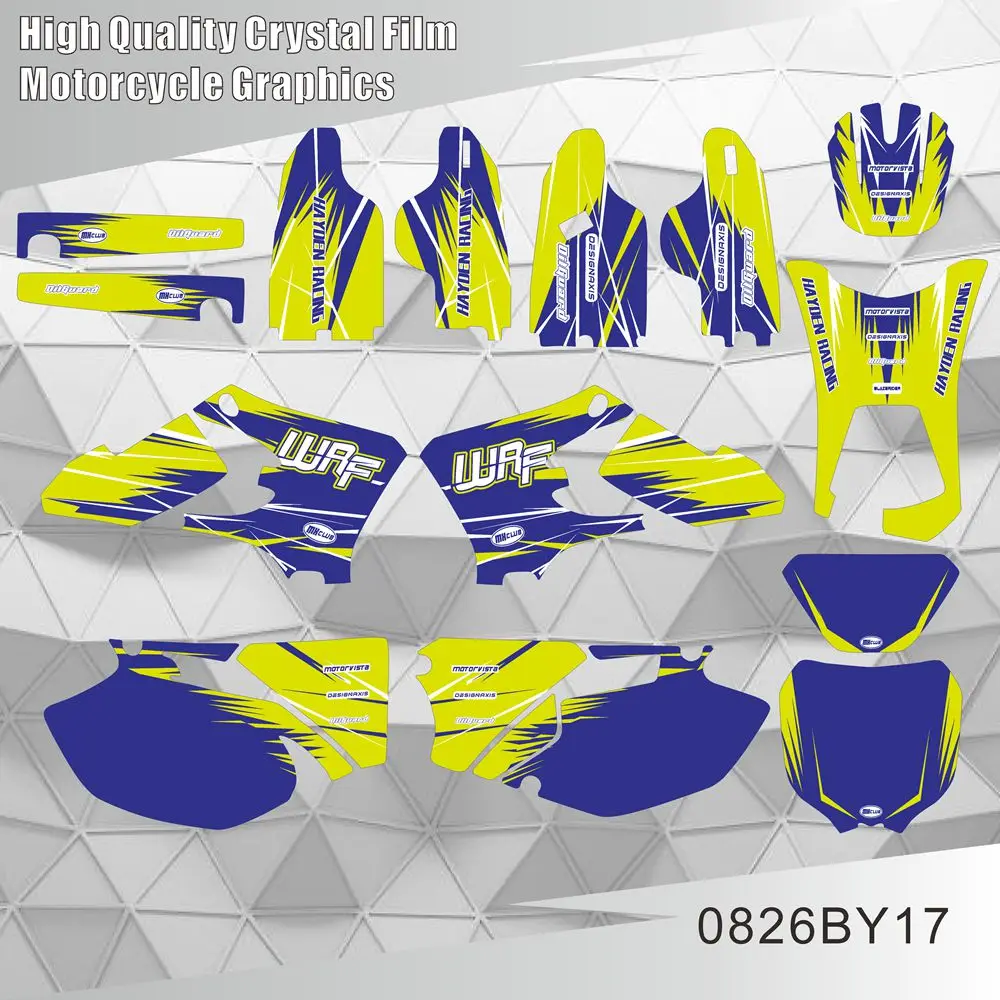 Full Graphics Decals Stickers Motorcycle Background Custom Number Name For YAMAHA WR250F  WR450F WRF 250 450 2005 2006