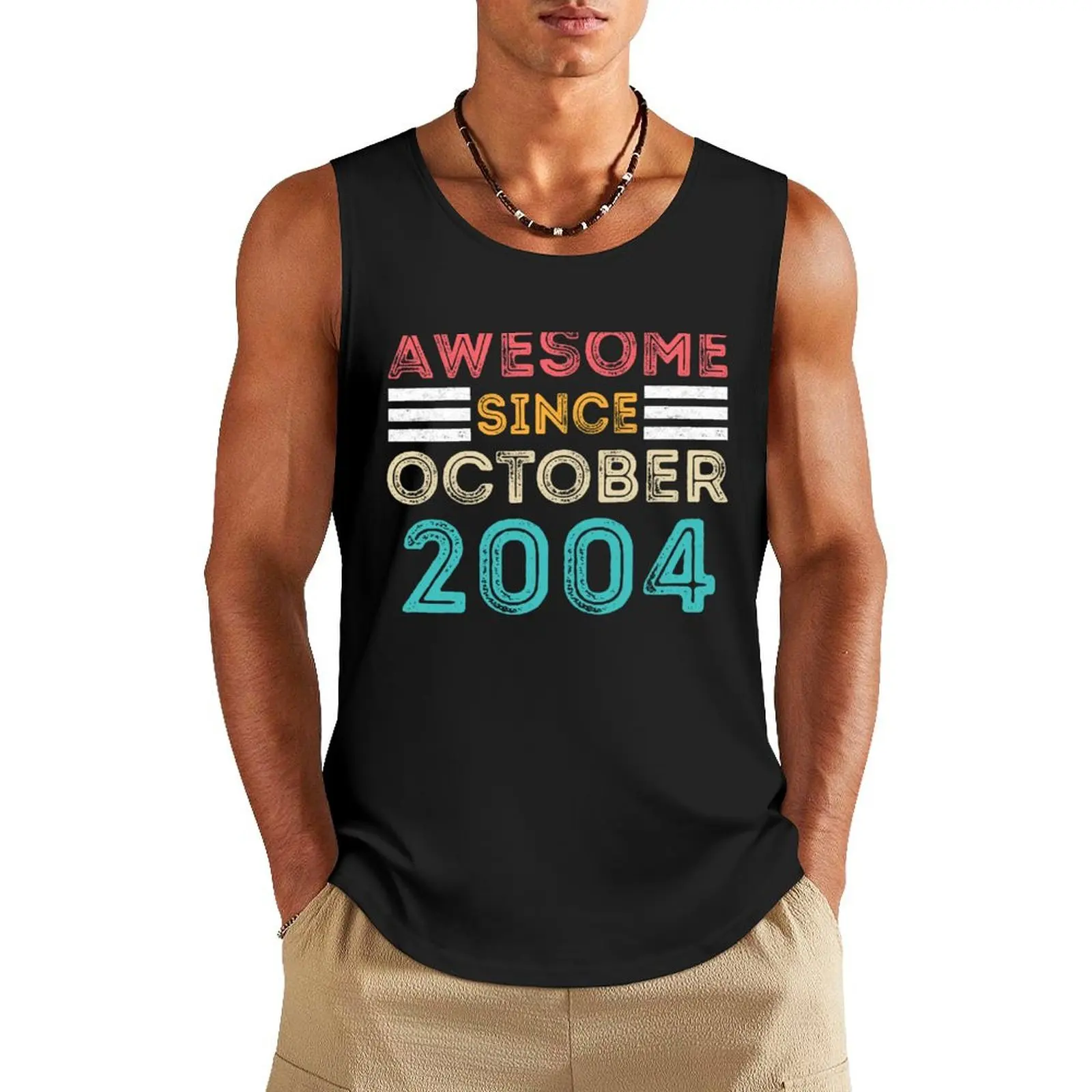 

Retro Vintage 16th Birthday - Awesome Since October 2004 Tank Top Vest male Body man man vest Sports clothing