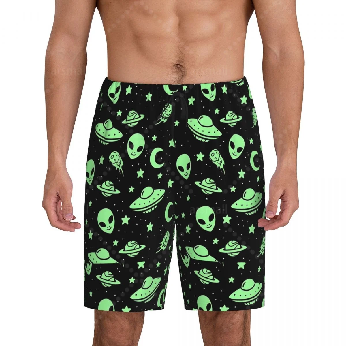 

Alien Men's Cool Flat Horn Shorts Street Stretch Shorts Beach Shorts Daily Wear Underwear Sleepwear