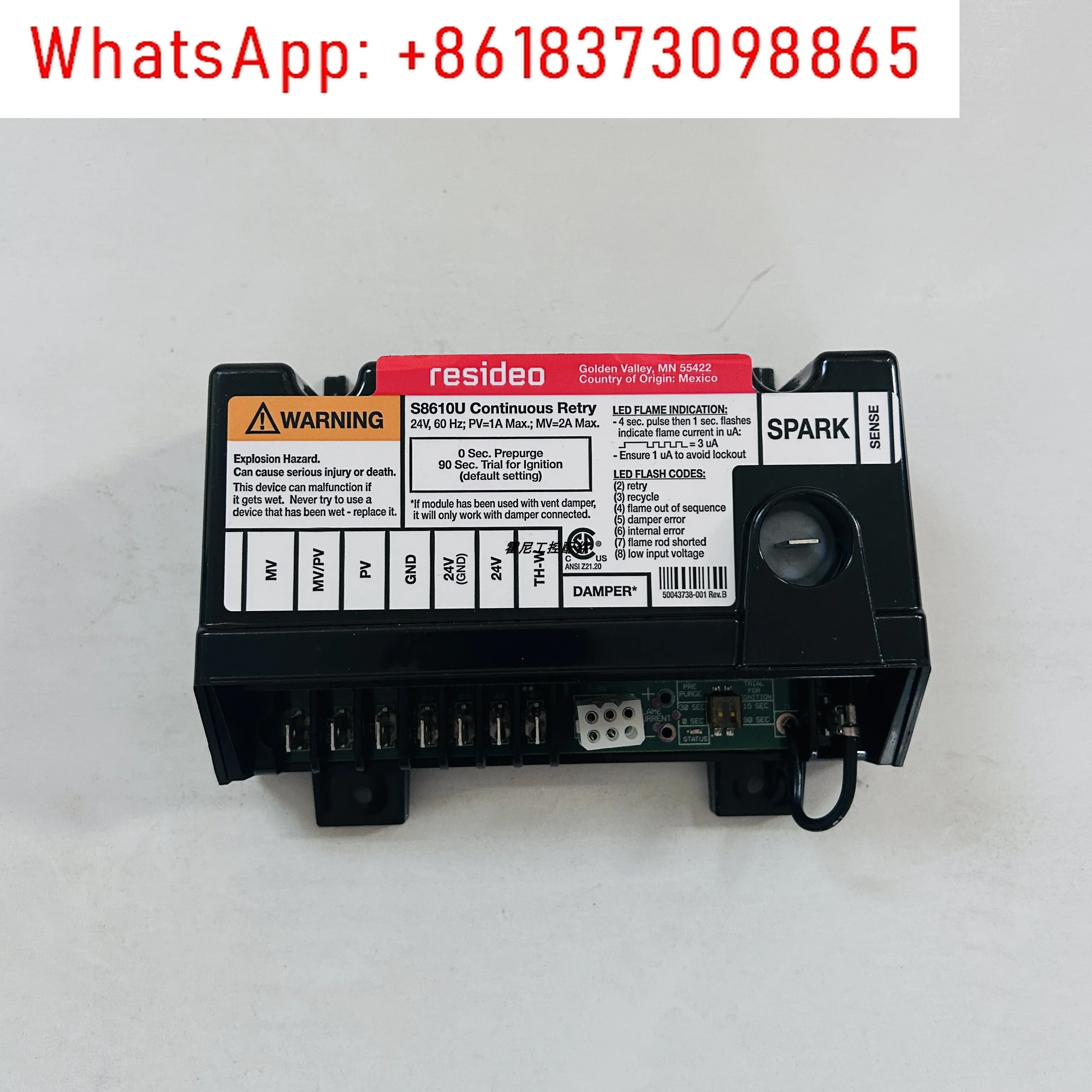 Resideo multi-systeem intermitterende ontstekingscontroller S8610U3009 Bron