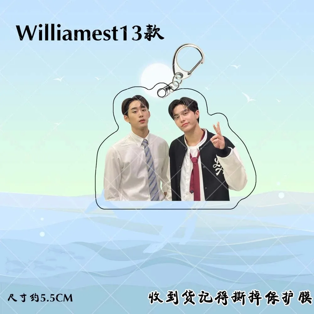 Williamest Williamjkp Estrvp Keychain Acrylic Double-side Hanging Pendants Thai TV Heart That Skips A Beat Photo Decor Ornaments