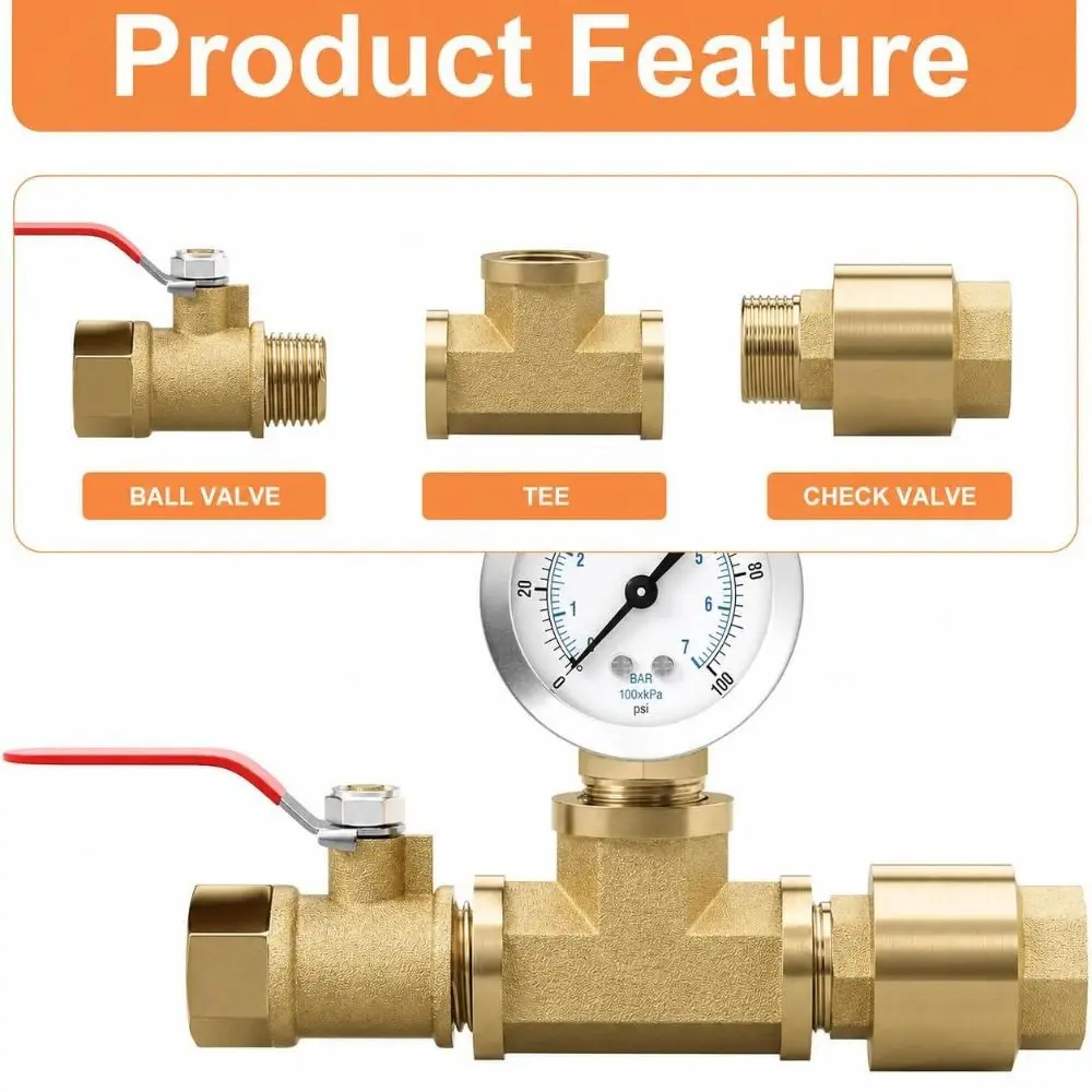 Durable BSPT Thread Brass Check Valve 1/2