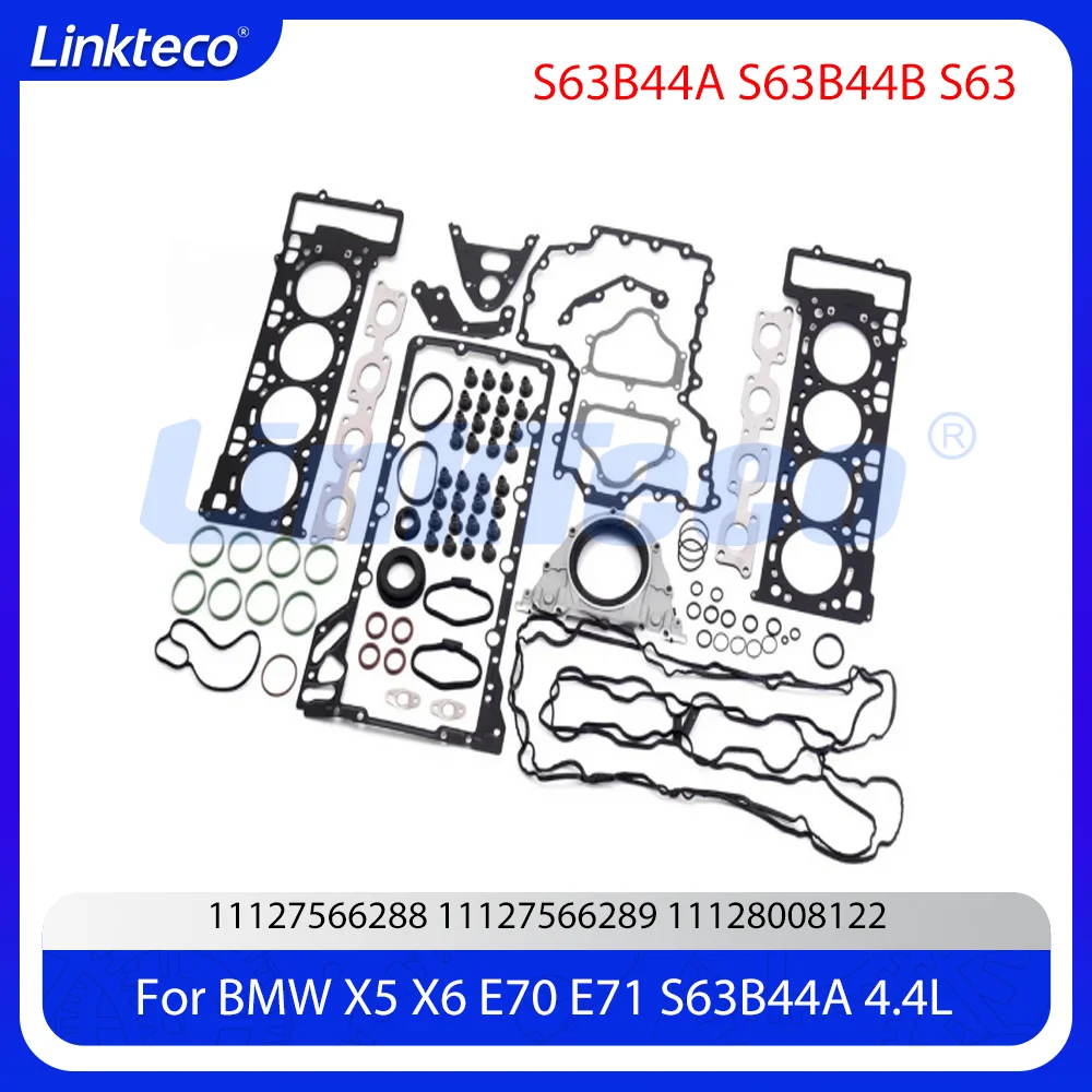 Engine Cylinder Head Full Gasket Set Fit 4.4 T L S63B44A S63B44B For 07-19 BMW M5 M6 X5 X6 M E70 E71 F06 F10 F12 4.4L 4.4T S63N