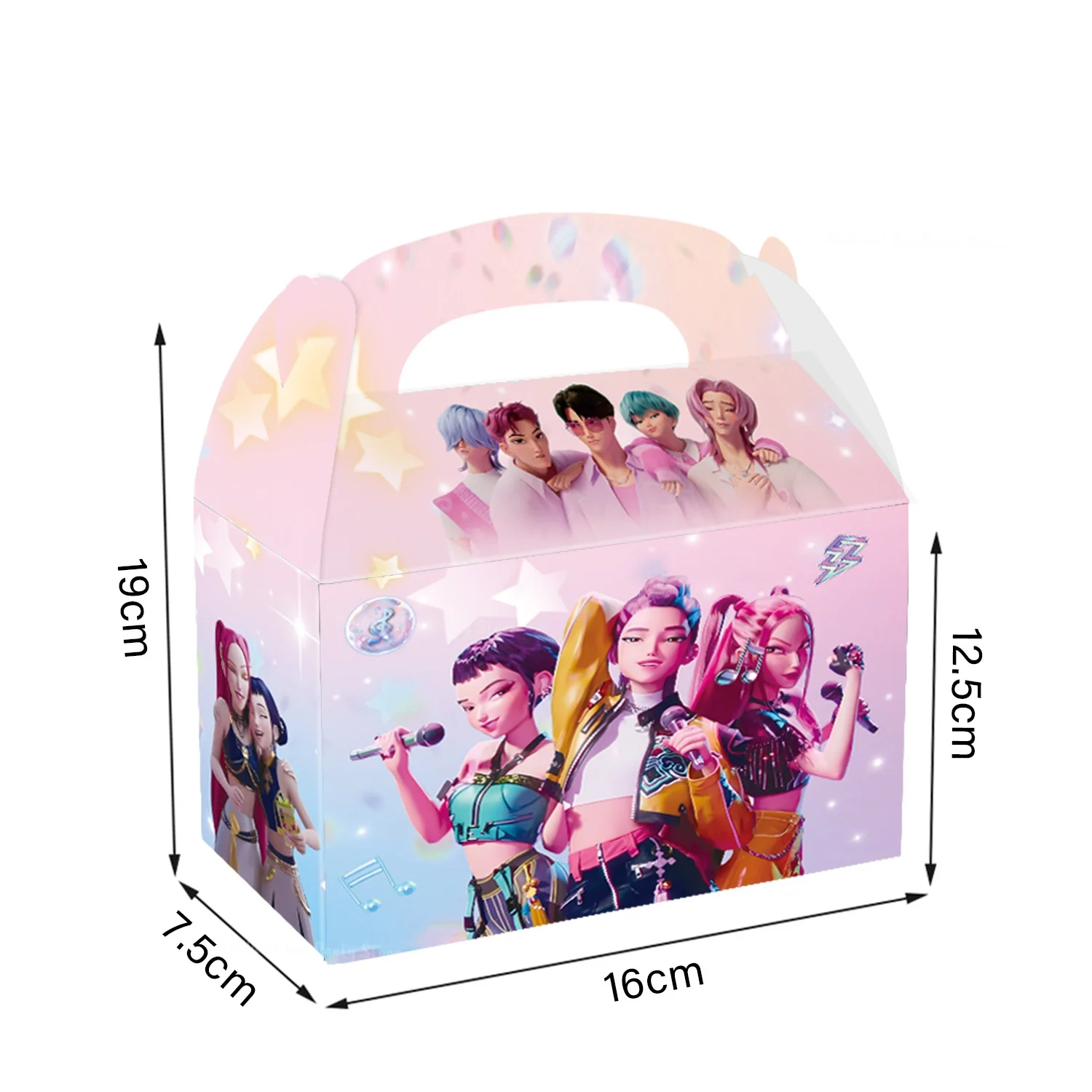 **Kpop شيطان الصيادين حفلة لصالح علاج صناديق ورقة هدية كبيرة مع مقابض للوجبات الخفيفة كوكي كاندي اللعب حفلة عيد ميلاد بيبي دش #5