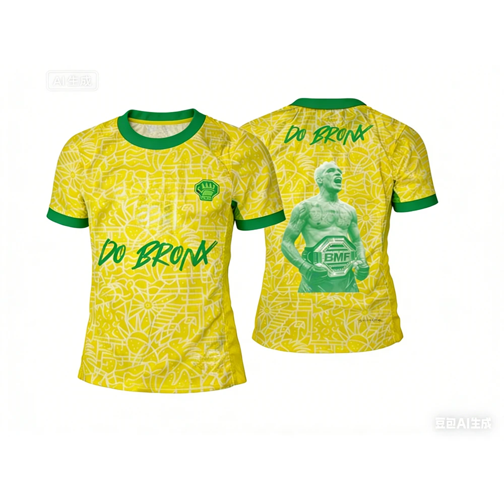 Sommer Neues MMA Charles Oliveira Special Edition BMF Champion Fußballtrikot Herren Übergroßes, atmungsaktives, schnell trocknendes Sport-T-Shirt
