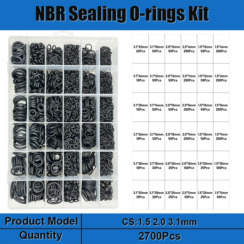 Gummi O Ring Dichtung Unterlegscheibe Sanitär Dichtung Ölbeständig Oring Automobil Sanitär Wasserhahn Wasser Reparatur Schwarz NBR Dichtung O-Ring – Detail 9