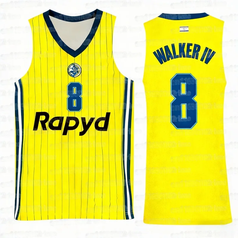 2026 Sommer Neue Israelische Basketball-Trikots Maccabi Tel Aviv Basketball-Anzug Atmungsaktiv Schnelltrocknend 3D-Druck Fan-Heimtrikot – Detail 3