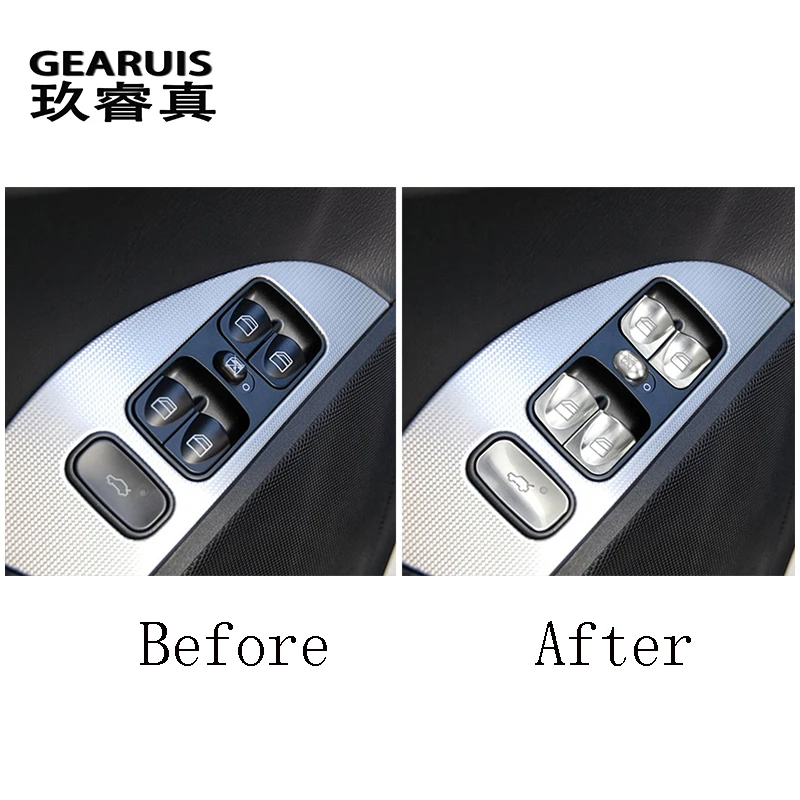 For Mercedes Benz CLK Class W209 2002-2006 Car Door Window Glass Lift Button switch Cover Sticker Trim Auto Interior Accessories