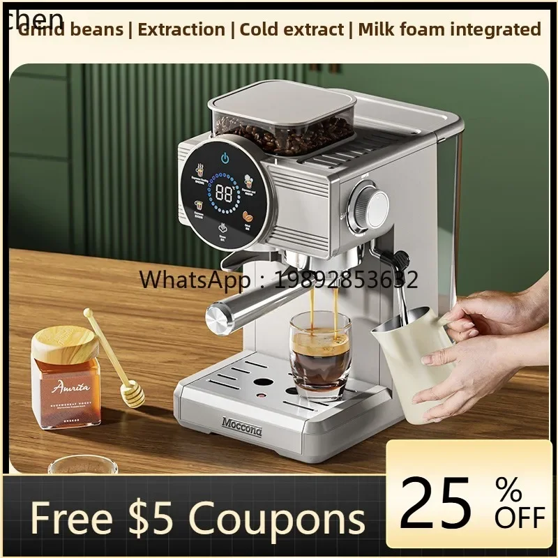 cc28  Double Extract Grinding Integrated Italian Coffee Machine Steam Milk Foam Small American