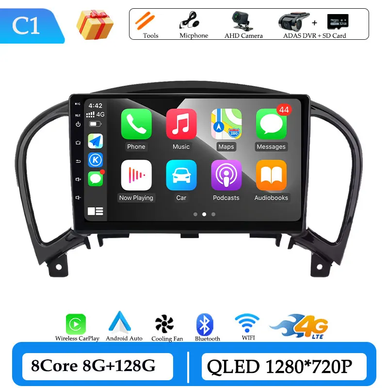 Wireless CarPlay Android 15 for Nissan Juke 2011 - 2016 Car Radio Video Audio Multimedia Player DSP Stereo GPS Navigation WiFi image 3