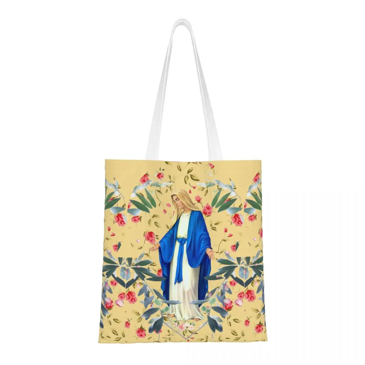 

Unisex Virgin Mary Mother Of God Blessed Mary Tote Bags Large Capacity Grocery Bag for Shopper Handbags