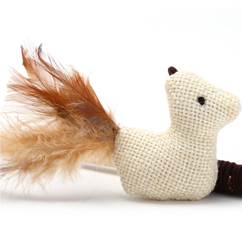 

Cat Teaser Stick Chicken Toy with Bell Wand Lure Socks Christmas Gifts Pet Toys for Cats Kitten
