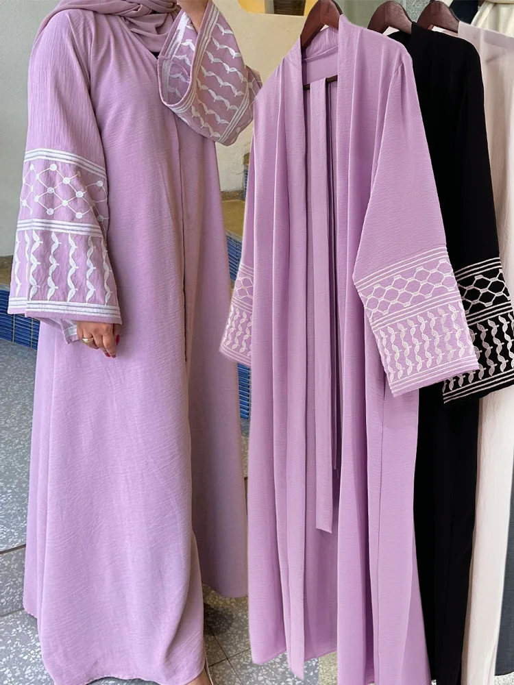 

Handcrafted Abaya Fashionable Contemporary Pocket Robe Adjustable Tie Cardigan Dress Modest Classic MiddleEastern Kaftan