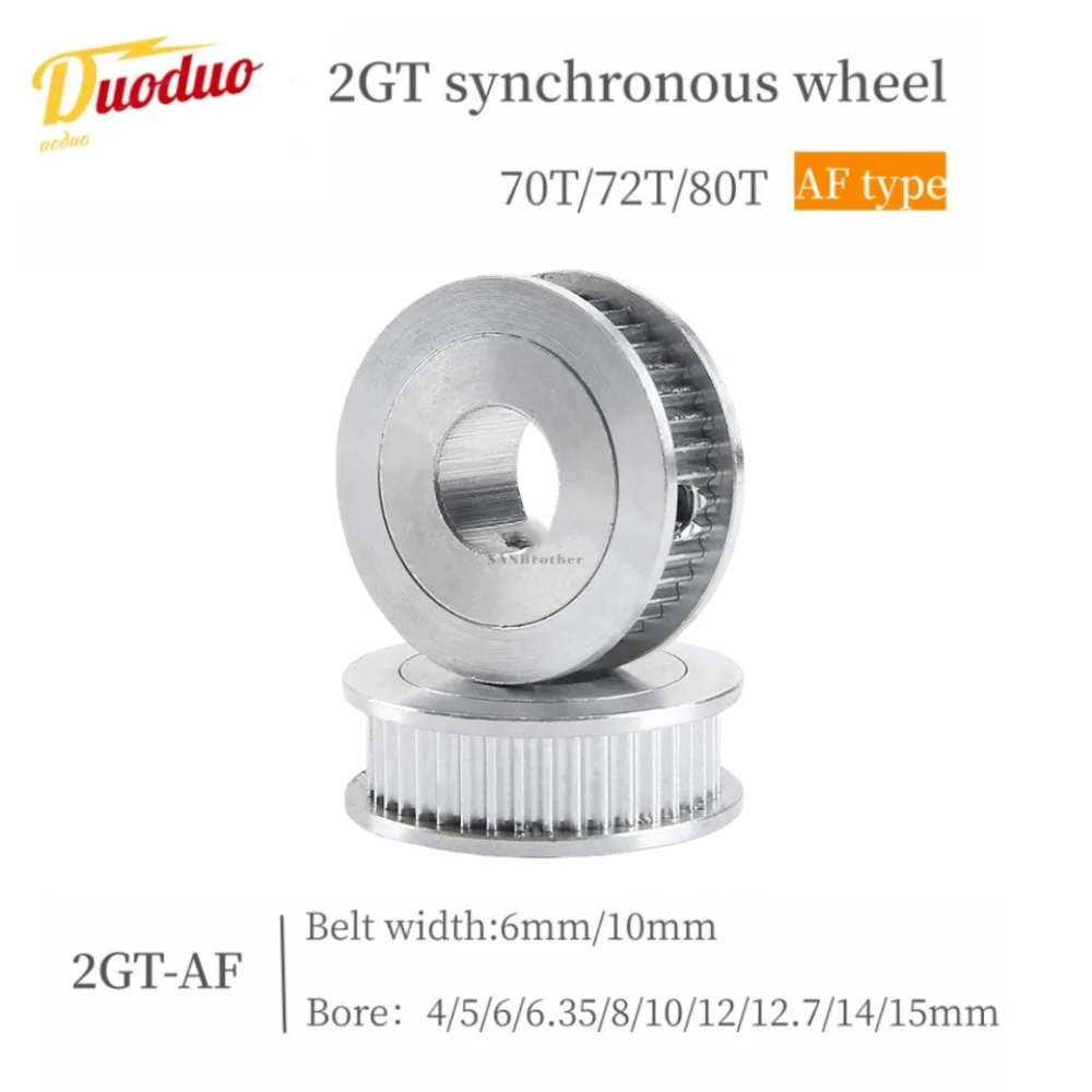 

2GT AF type Timing Belt 3D Printing ,GT2/2GT 70T/72T/80T Timing Belt Pulley Aperture 4/5/6/6.35/8/10/12~15mm Belt Width 6mm/10mm
