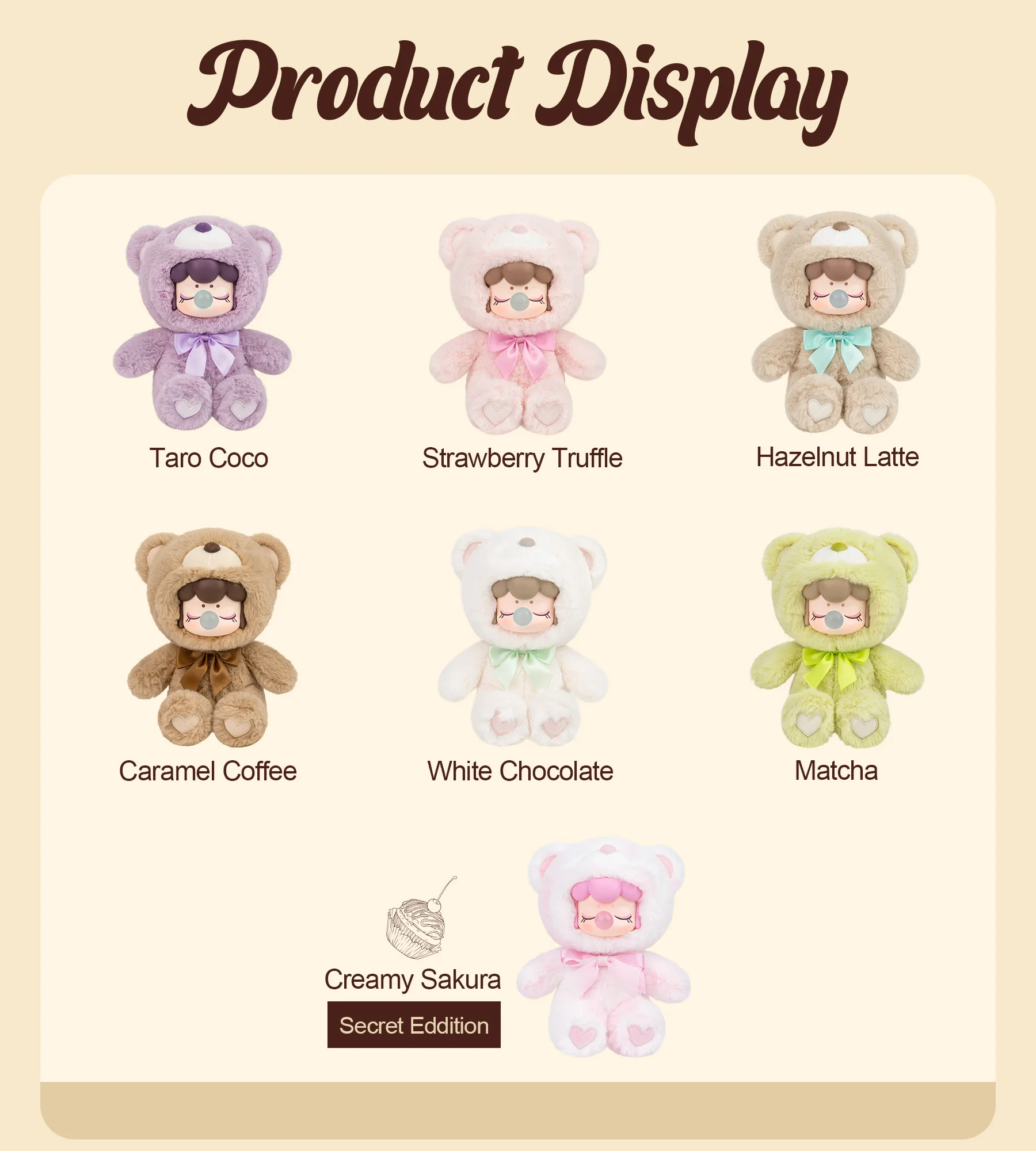 Robotime Rolife Nanci Chocolate Colorful Plush Bear Series Blind Box Handmade Decoration Surprise Box Children\'s Christmas Gifts