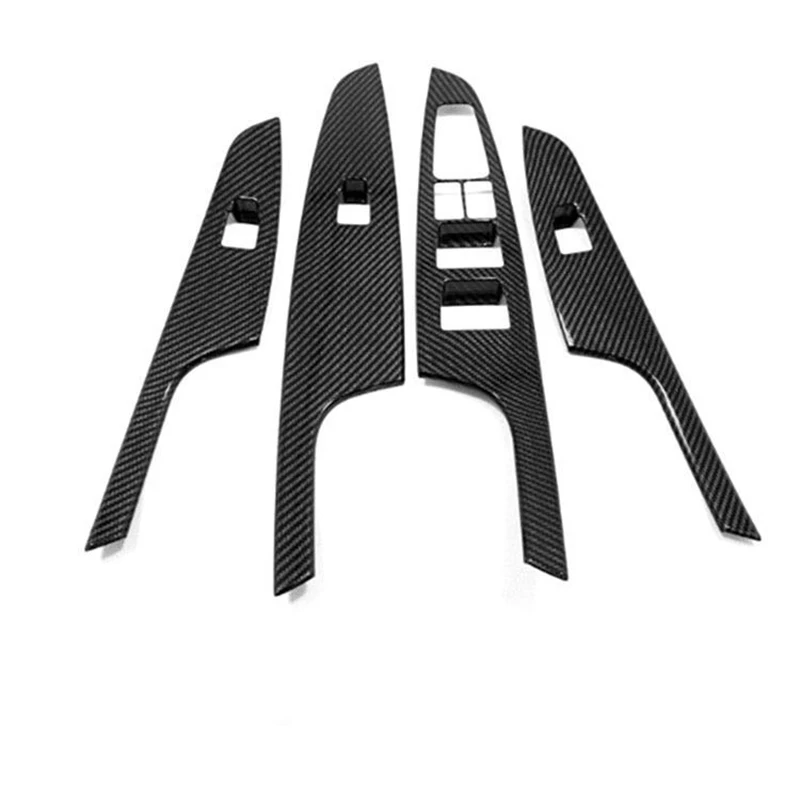 

Glass Lift Switch Panel Armrest Decorative Frame Window Carbon Fiber Pattern ABS Interior Mouldings For Hyundai Tucson 2019