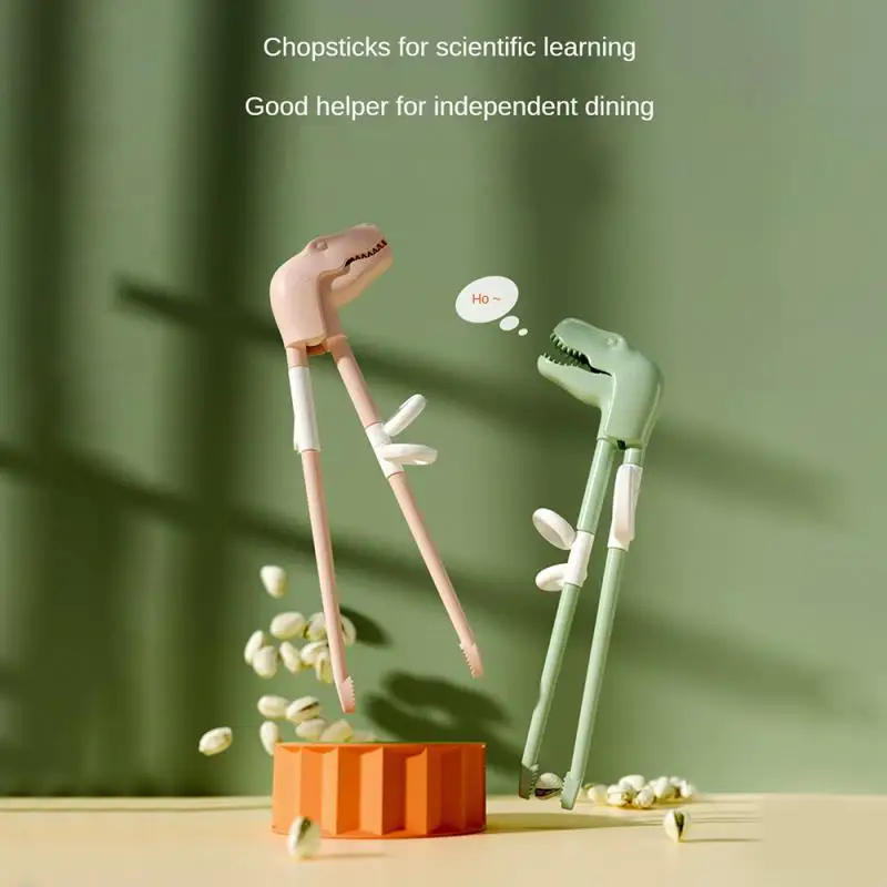 Baguettes d'apprentissage de dessin animé sans BPA pour enfants, baguettes antidérapantes de dinosaure, Sushi bébé enfants, vaisselle mignonne, outil d'alimentation
