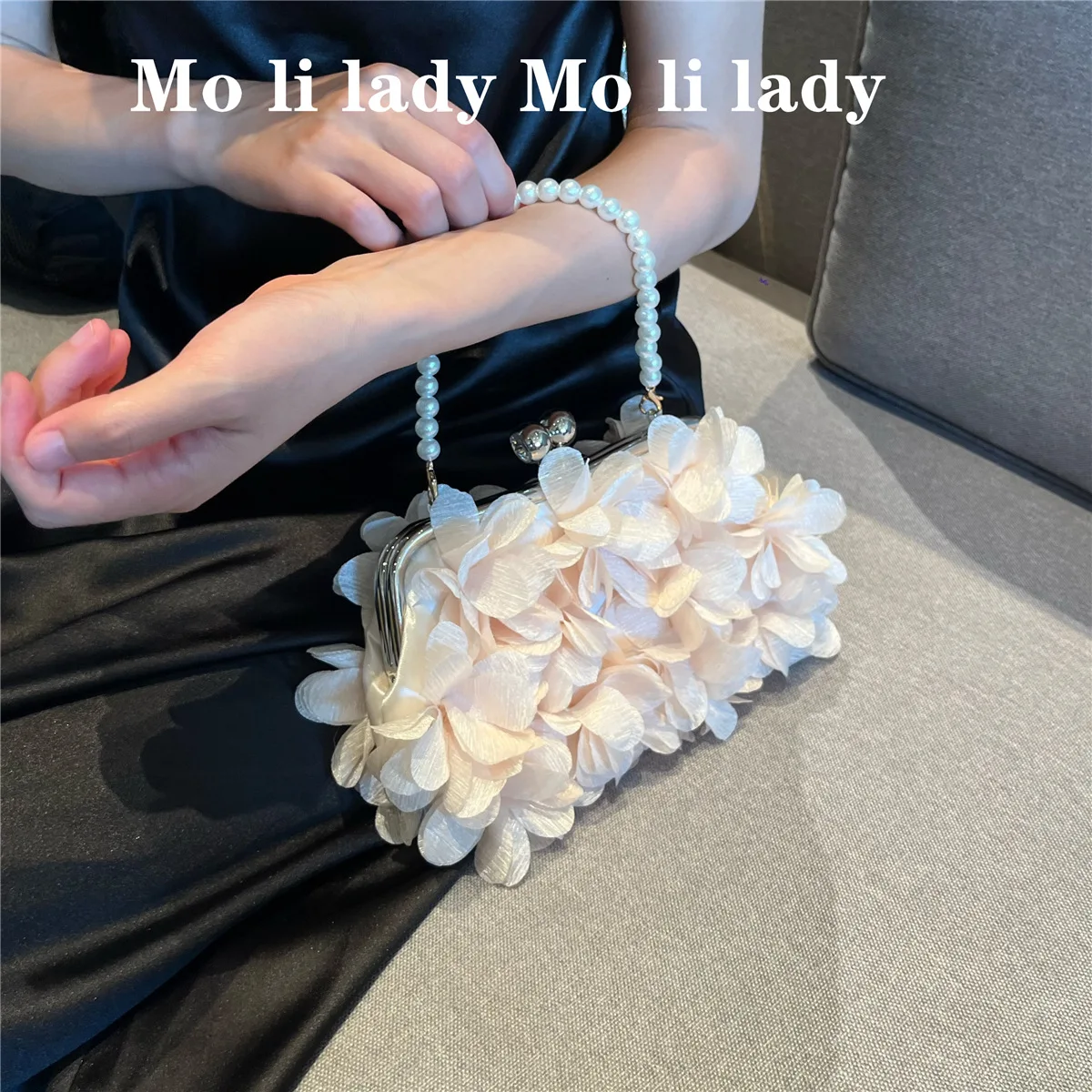 

Fashion Flower Evening Clutch Purse Large Capacity Artificial Floral Dinner Bag Women's Wedding Party Banquet Bag Chic Hobo Bags