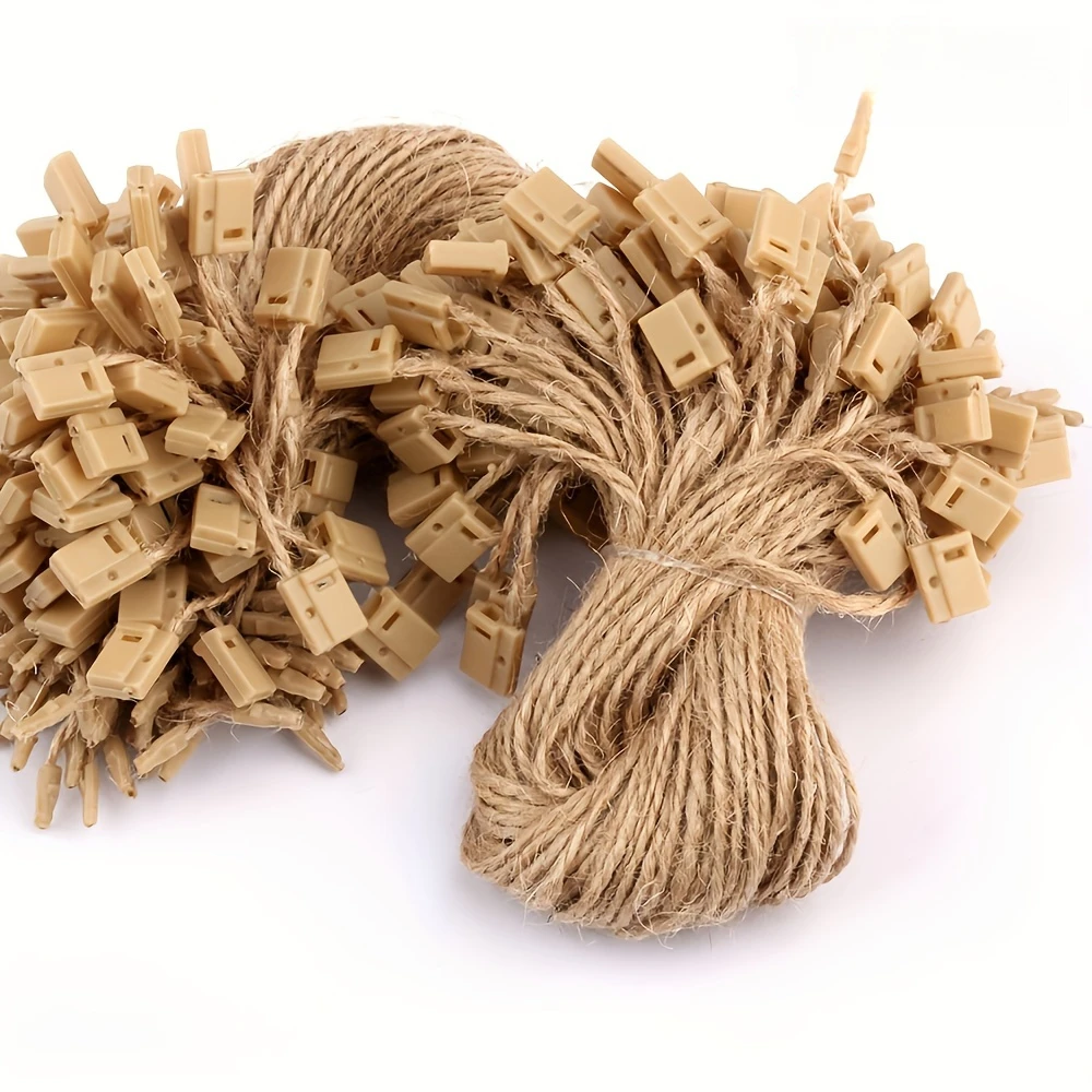 30Pcs 7.87 Inch Jute Twine Lock Tag Fastener, Secure Fixer for Gift Bags Price Tags Christmas Party Decor 2.