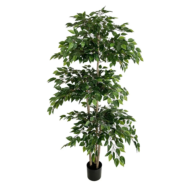 70in Ficus Artificial Tree Large Tropical Plants Plastic Fake Leafs Green Real Touch Banyan Tree For Home Garden Room Shop Decor